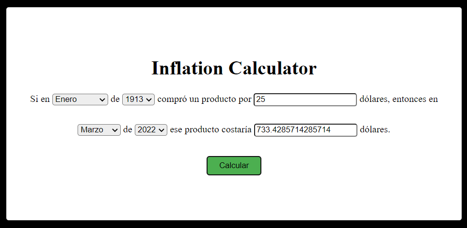 Inflation calculator